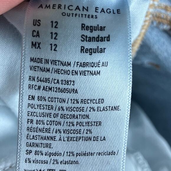American Eagle Womens Jeans Blue Denim Distressed Jegging Next Level Stretch 12 - Picture 6 of 12